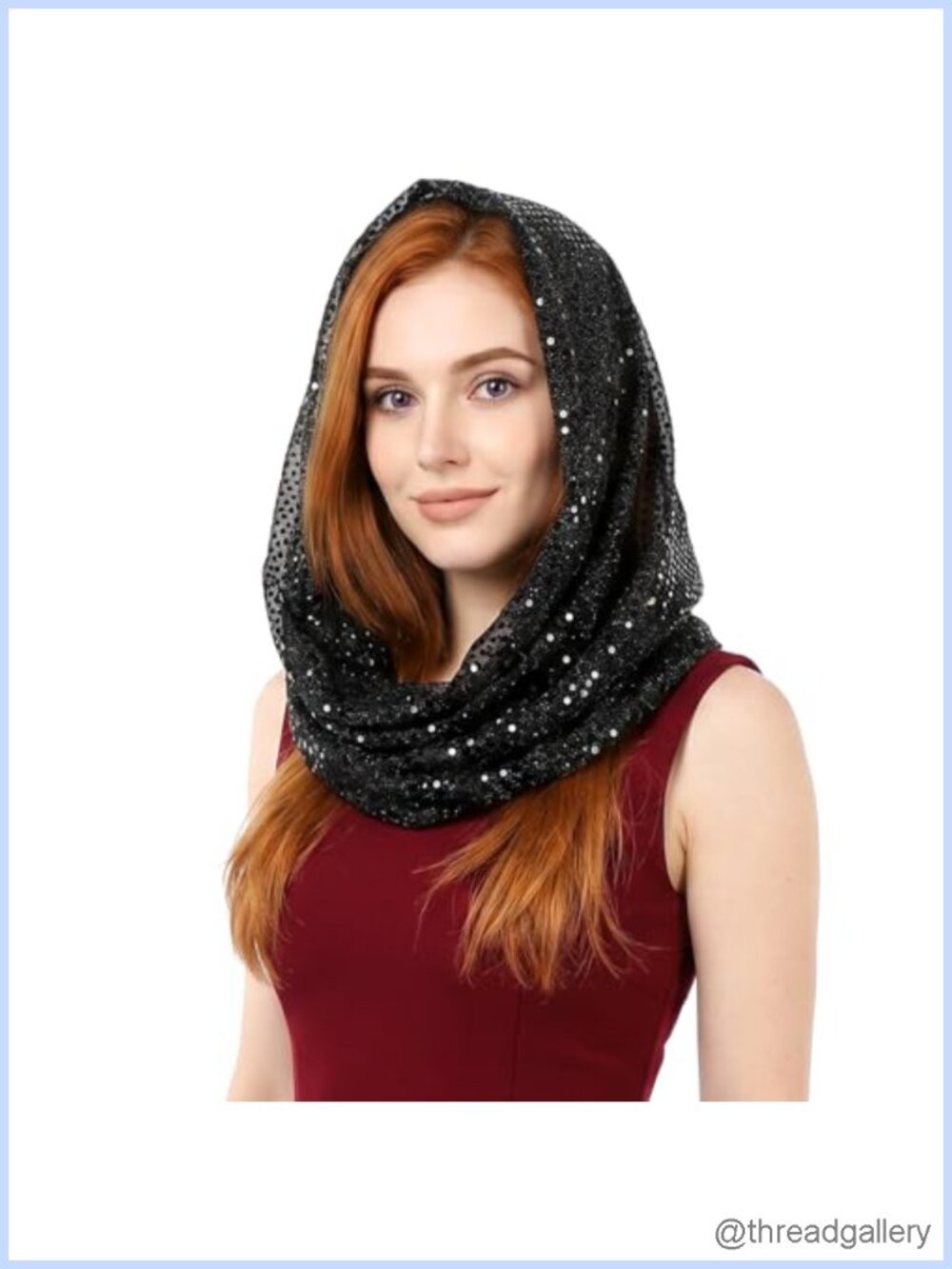 Sequin Rave Hood Sparkly Bandana Fashion Head Scarf
